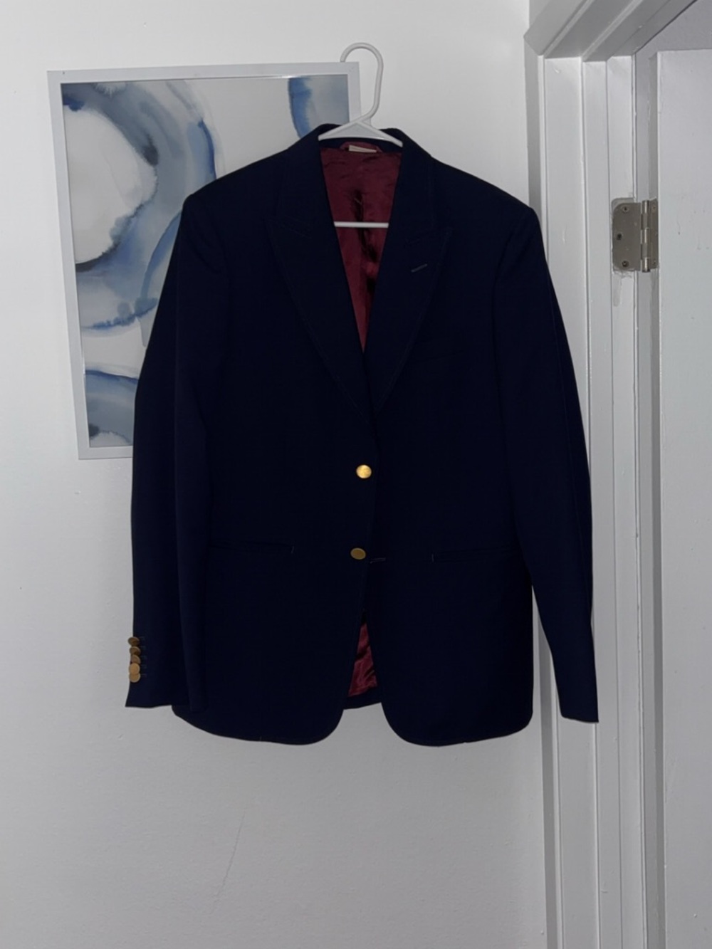 Gucci Navy Men's Blazer with Gold Buttons
